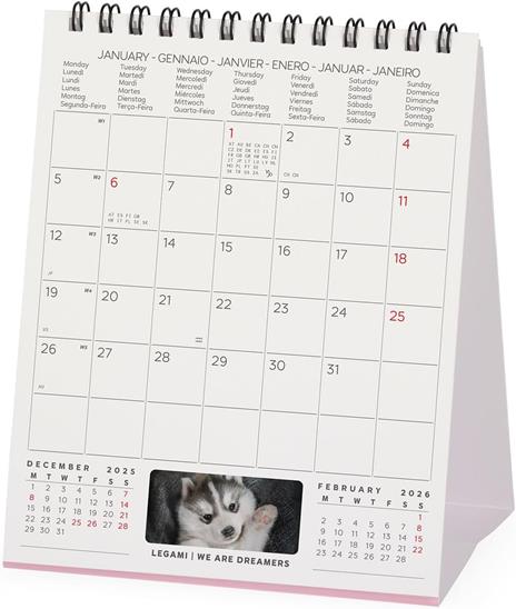 Calendario 2026 da Tavolo  - Puppies - 12 x 14,5 cm - 3