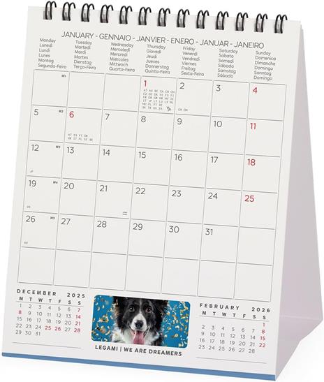 Calendario 2026 da Tavolo  - Supawstar - 12 x 14,5 cm - 3
