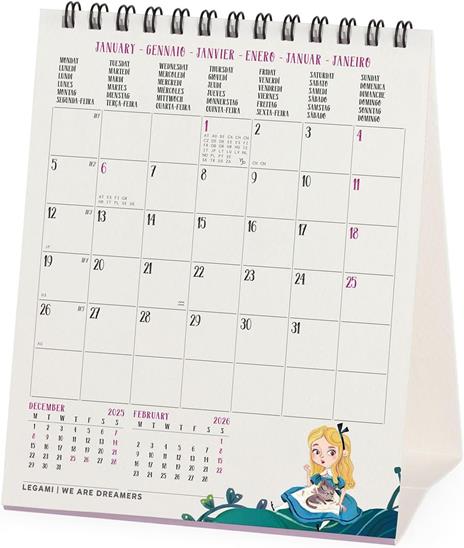 Calendario 2026 da Tavolo  - Alice In Wonderland - 12 x 14,5 cm - 3