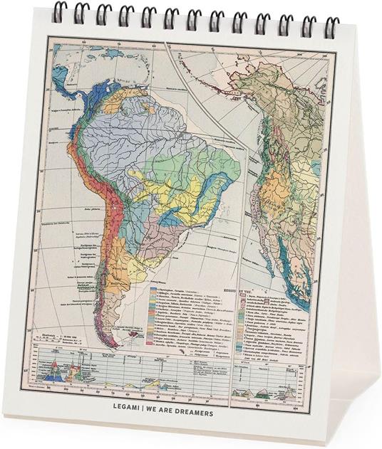 Calendario 2026 da Tavolo  - Vintage Maps - 12 x 14,5 cm - 2