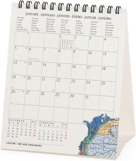 Calendario 2026 da Tavolo  - Vintage Maps - 12 x 14,5 cm - 3