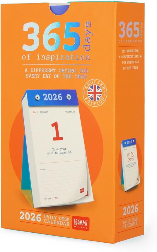 Calendario Giornaliero da tavolo 2026 Legami - Inglese - 4