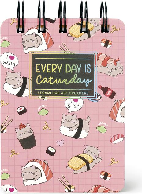Blocco Spiralato a Righe - Spiral Notepad - Mini - Sushi Cat
