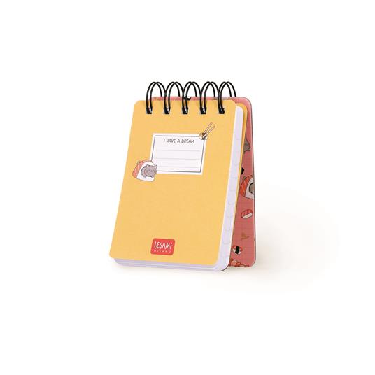 Blocco Spiralato a Righe - Spiral Notepad - Mini - Sushi Cat - 2