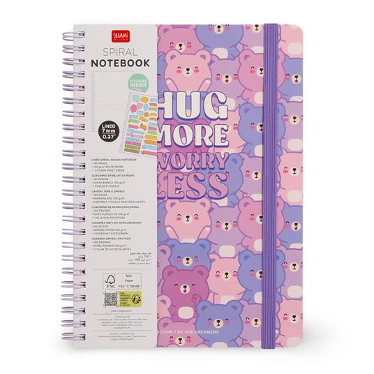 Blocco Spiralato a Righe - Spiral Notebook - Large - Teddy Bear - 7
