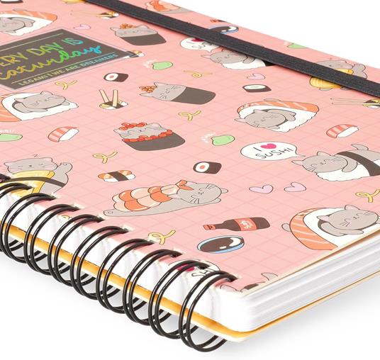 Blocco Spiralato a Righe - Spiral Notebook - Large - Sushi Cat - 4