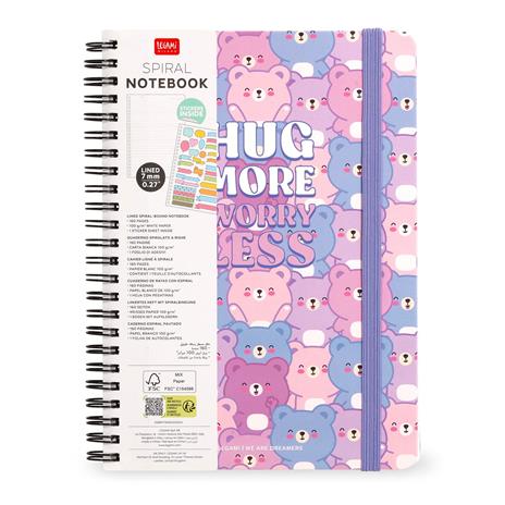 Blocco Spiralato a Righe - Spiral Notebook - Maxi - Teddy Bear - 7