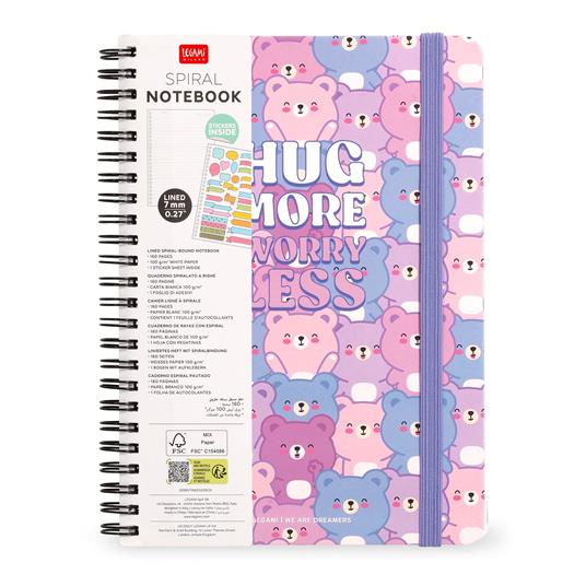 Blocco Spiralato a Righe - Spiral Notebook - Maxi - Teddy Bear - 7