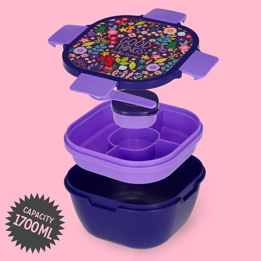 Contenitore Porta Pranzo 1700 ml - Flowers - Lunch Box - 4