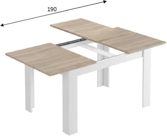 Tavolo Da Pranzo Estensibile Bianco Lucido - 140/190x90x78 Cm | Tavolo Allungabile Per Cucina O Sala - Foto 8