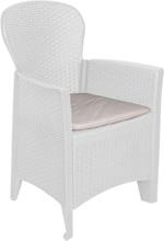 Poltrona componibile effetto Rattan, Made in Italy, 60 x 58 x 89 cm, color Bianco