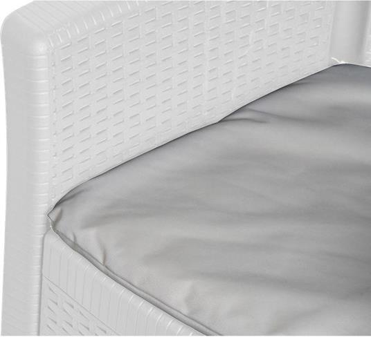 Poltrona componibile effetto Rattan, Made in Italy, 60 x 58 x 89 cm, color Bianco - 2