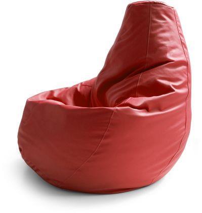 Talamo Italia Pouf Sacco, 100% 100% Made in Italy, Poltrona a sacco in ecopelle, cm 70x70h110, colore Rosso - 2