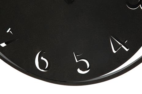 Orologio da parete in metallo, colore nero, Misure 4,5 x 60 x 60 cm - 2