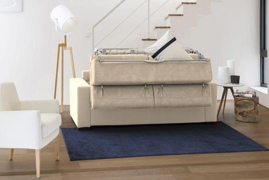Apertura Girevole con Materasso e Rete Inclusi Colore Beige Talamo Italia Divano Letto Sonia a 3 posti Made in Italy Sofà Soggiorno Cm: 200x95h85 con braccioli Slim e poggiatesta Regolabili