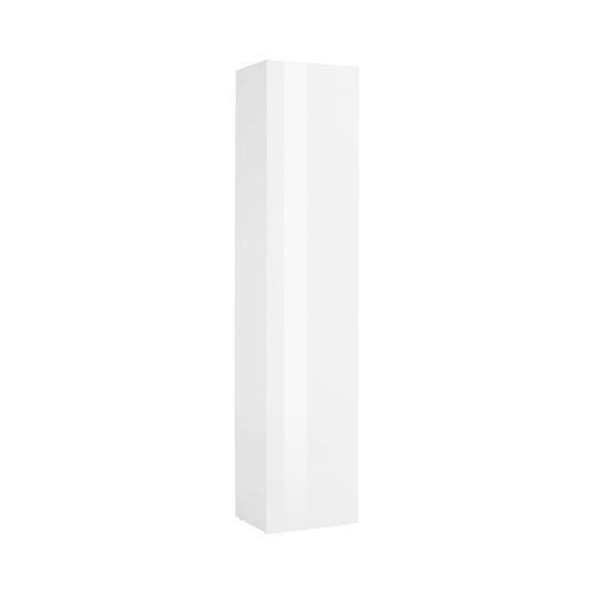 Colonna pensile a 1 anta, Made in Italy, Mobile moderno, Mobiletto multiuso con 1 anta e 4 ripiani, cm 40x30h180, colore Bianco lucido - 2