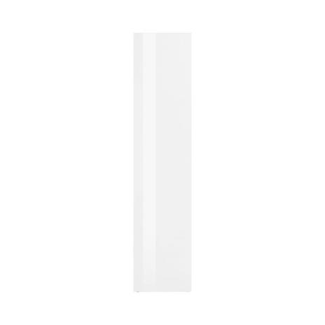 Colonna pensile a 1 anta, Made in Italy, Mobile moderno, Mobiletto multiuso con 1 anta e 4 ripiani, cm 40x30h180, colore Bianco lucido - 3