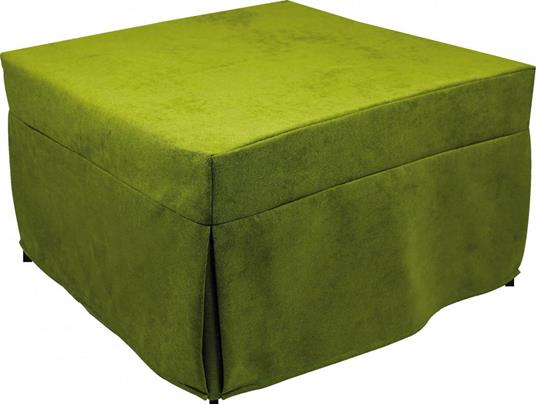 Pouf trasformabile in letto singolo, Made in Italy, Letto pieghevole, Pouf  in tessuto sfoderabile salvaspazio da soggiorno, cm 78x78/195h45, Verde -  Dmora - Idee regalo