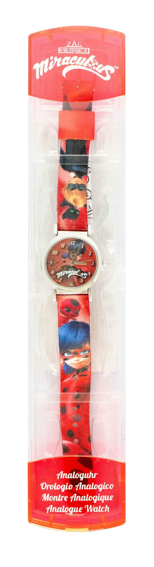 Miraculous. Orologio Analogico Con Cinturino Di Stoffa In Confezione Regalo In Plastica