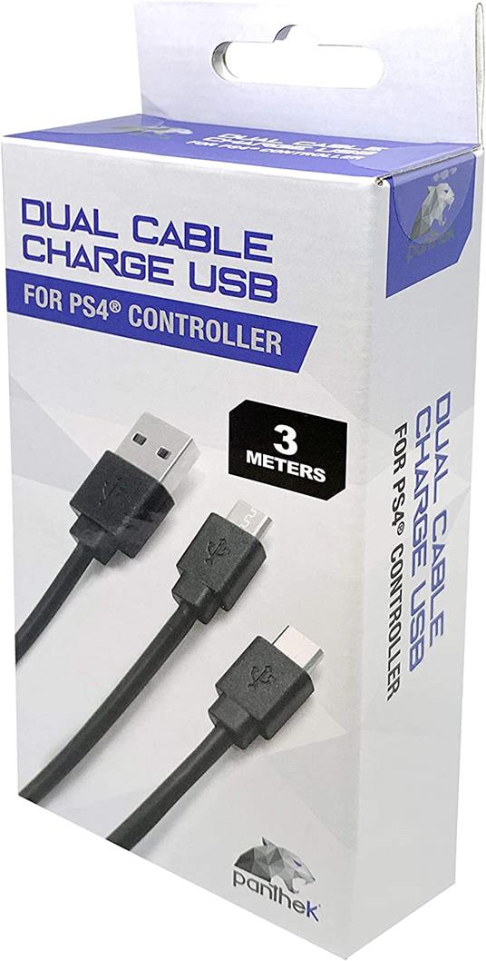Panthek Dual Cable Charge USB per PS4 - PlayStation 4