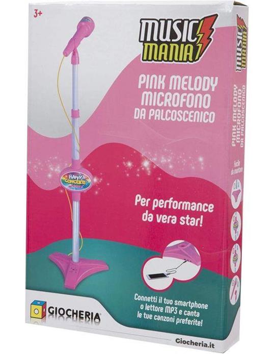 Music Mania. Microfono con asta rosa