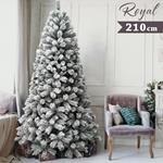 Albero Di Natale Innevato Royal 210cm 1000 Rami Super Folto Effetto Neve Reale