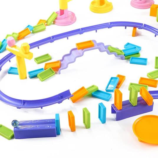 Playset Domino 188pz con Tasselli Mattoncini Percorso e Accessori Gioco Bambini - 2