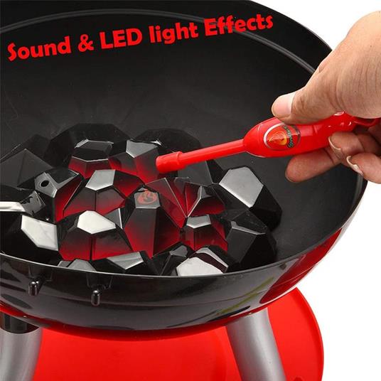 Barbecue BBQ Giocattolo per Bambini con Carbone Luci e Suoni e Accessori Gioco - 4