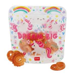 Idee regalo Buste alimentari riutilizzabili. Snack Bags - Set Of 3 Reusable Food Pouches -  Unicorn Legami