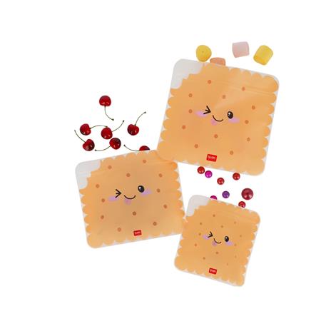 Buste alimentari riutilizzabili. Snack Bags - Set Of 3 Reusable Food Pouches - Cookie - 2