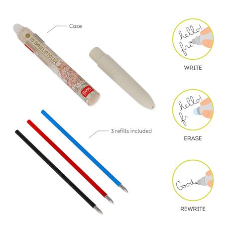 Penna gel cancellabile. Make Mistakes - 3-Colour Erasable Gel Pen  - Travel - 3