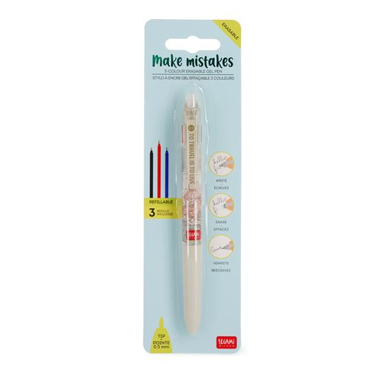 Penna gel cancellabile. Make Mistakes - 3-Colour Erasable Gel Pen  - Travel - 4