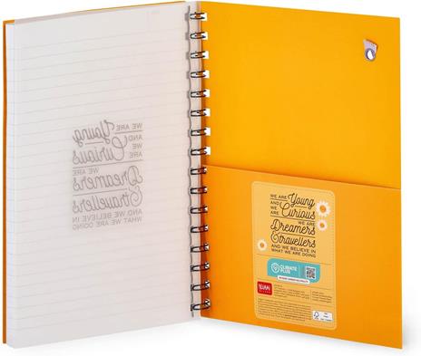 Legami - Quaderno Spiralato A Righe Large, A5, 200 Pagine staccabili, Elastico di chiusura, Taschina finale - 3