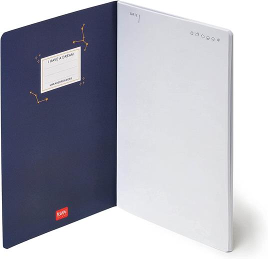 Legami - Quaderno Bianco Medium, A5, 80 Pagine, in Carta certificata FSC®, Carta 100 g/m², 14,2x21 cm, Tema Stars - 2