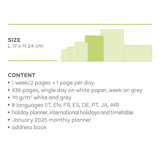 Agenda 2023-2024 Legami, 12 mesi, giornaliera, settimanale, large, colors - MALACHITE GREEN - 8