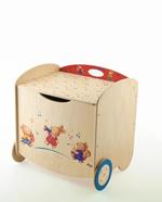 Pouff portaoggetti in legno per bambini Dida