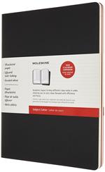 Quaderno Cahier Journal Subject Moleskine XXL nero-rosso. Set da 2