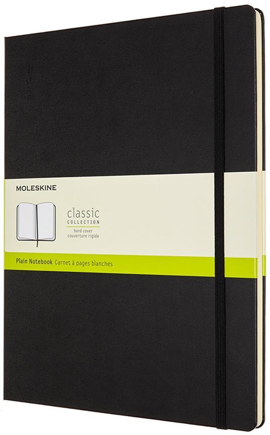 Taccuino Moleskine XXL a pagine bianche copertina rigida nero. Black