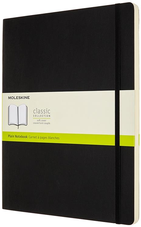 Taccuino Moleskine XXL a pagine bianche copertina morbida nero. Black