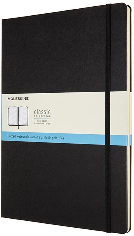 Taccuino Moleskine A4 puntinato copertina rigida nero. Black