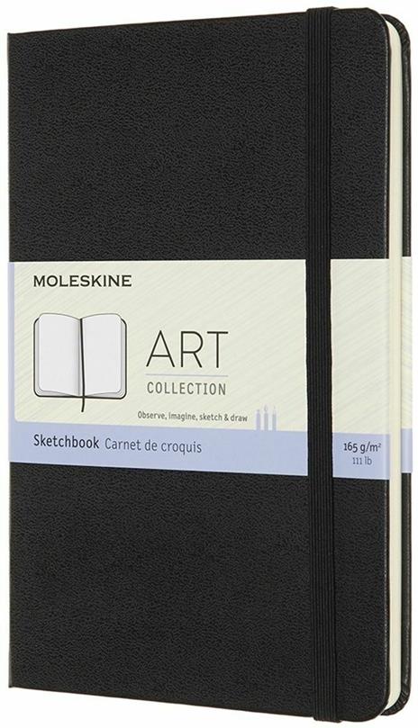 Album per schizzi Art Sketchbook Moleskine medium copertina rigida nero. Black