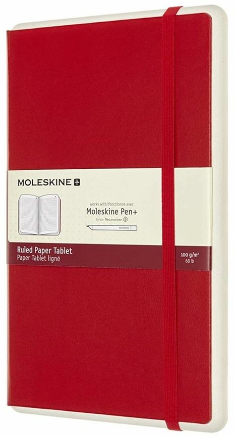 Taccuino Moleskine Papertablet P+ large a righe copertina rigida rosso. Scarlet Red