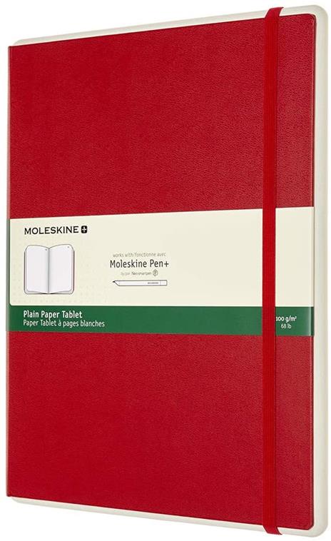 Taccuino Moleskine Papertablet P+ XL a pagine bianche copertina rigida rosso. Scarlet Red