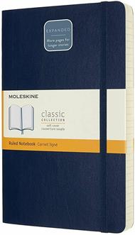 Taccuino Moleskine Expanded Large a righe copertina morbida. Blu
