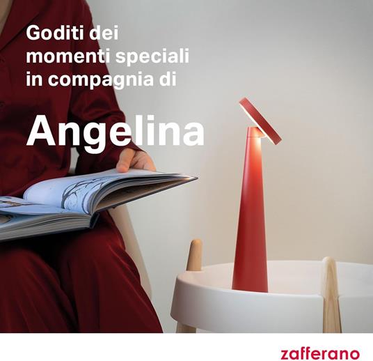 Lampada Angelina Pro Rosso, da tavolo, portatile, a batteria, ricaricabile - 7