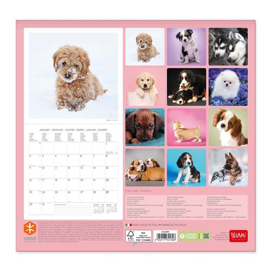 Calendario Legami 2023, Puppies - 30 x 29 cm