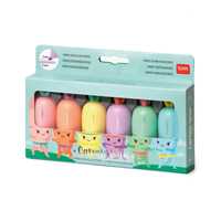 Cartoleria Set di 6 mini evidenziatori Legami - Carrate Team - Carrot Legami