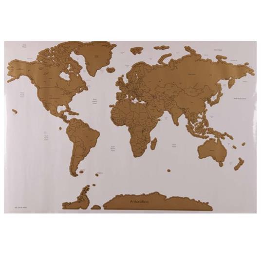 Poster Mappamondo da Grattare Cartina Geografica Mappa del Mondo 80x60  Bianco - Bakaji - Idee regalo