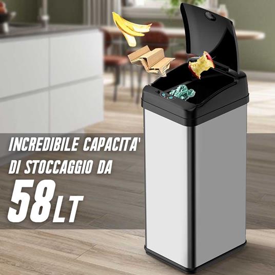pattumiera CNMF Pattumiera automatica per sensore da cucina Touchless induzione due capacità e più colori: 6L / 8L pattumiera manuale intelligente 