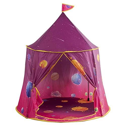 Bakaji Tenda Casetta Gioco per Bambini Capanna Castello Giocattolo Bimbi  Struttura in Metallo Rivestimento in Tessuto con Porta e Finestre per  Interno Esterno Dimensione 120 x 116 cm (Rosa) - Bakaji - Idee regalo